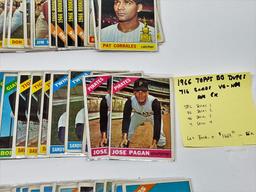 lot of (716) 1966 TOPPS baseball cards, incl some dups, VG to NM, avg is EX, 586 Series 1 numbers, 8