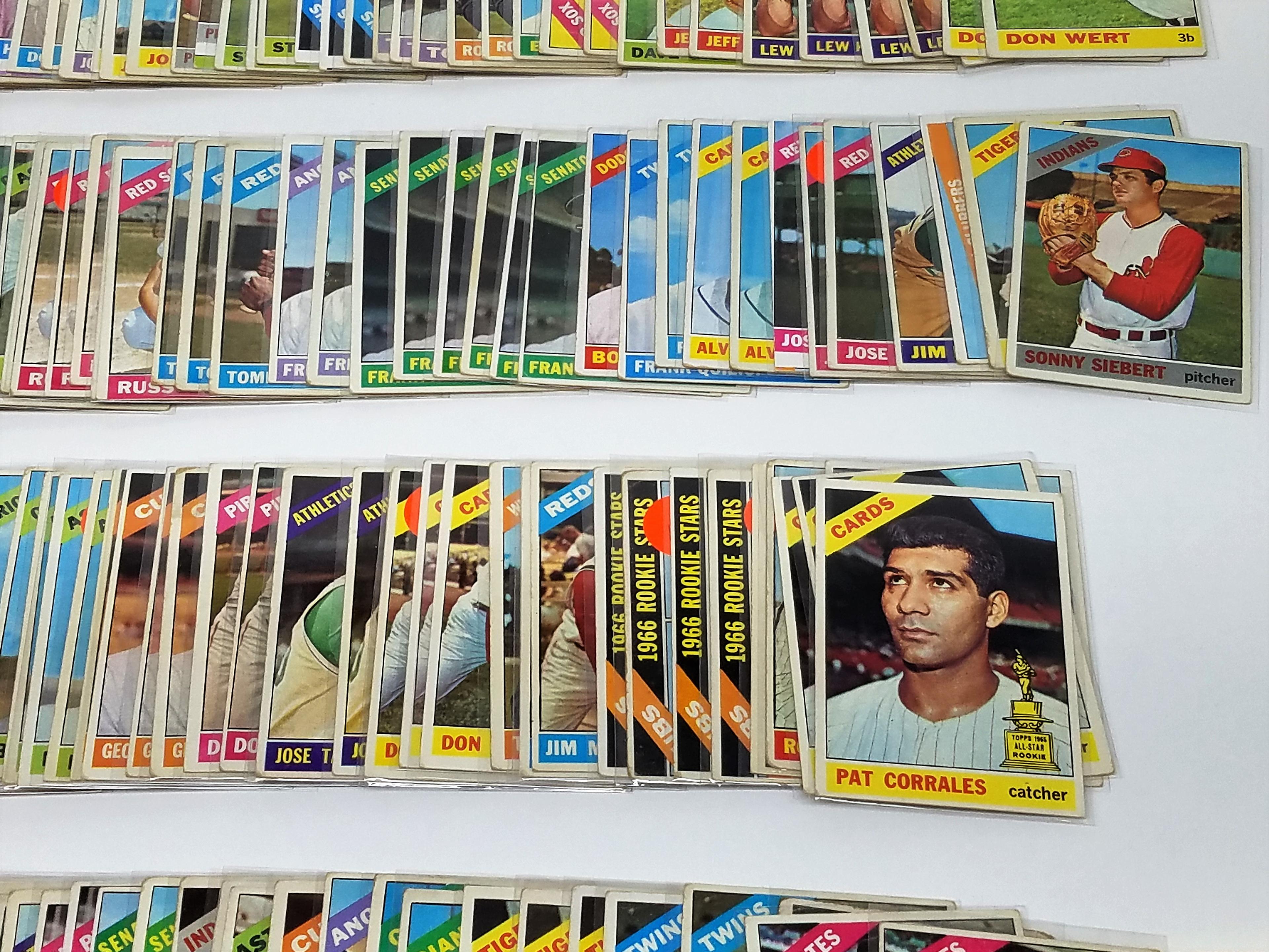 lot of (716) 1966 TOPPS baseball cards, incl some dups, VG to NM, avg is EX, 586 Series 1 numbers, 8