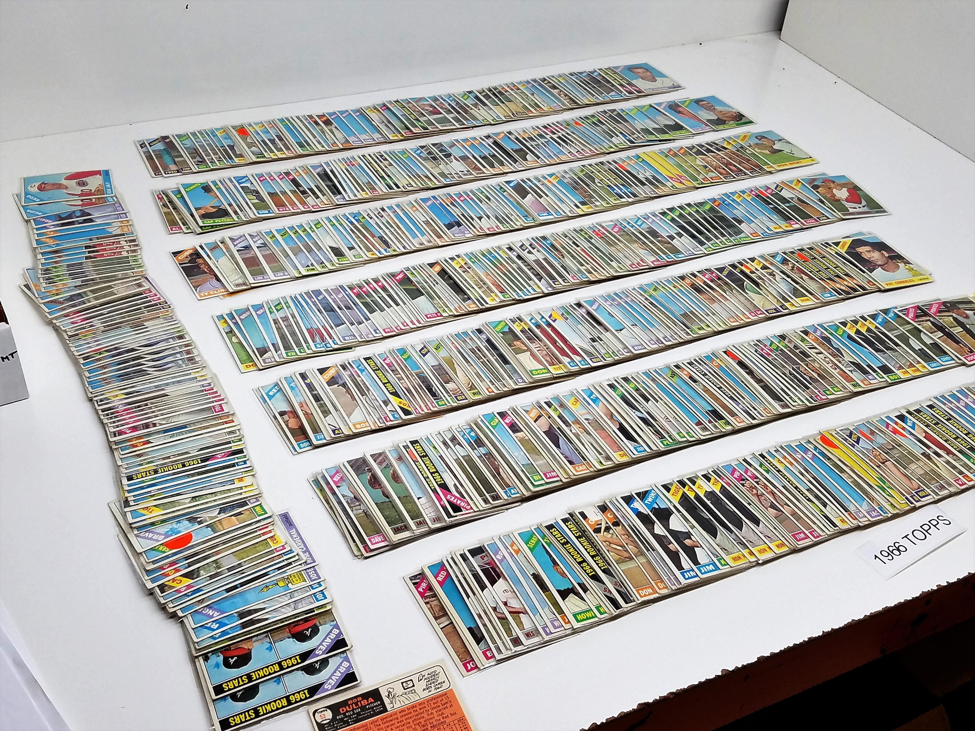 lot of (716) 1966 TOPPS baseball cards, incl some dups, VG to NM, avg is EX, 586 Series 1 numbers, 8