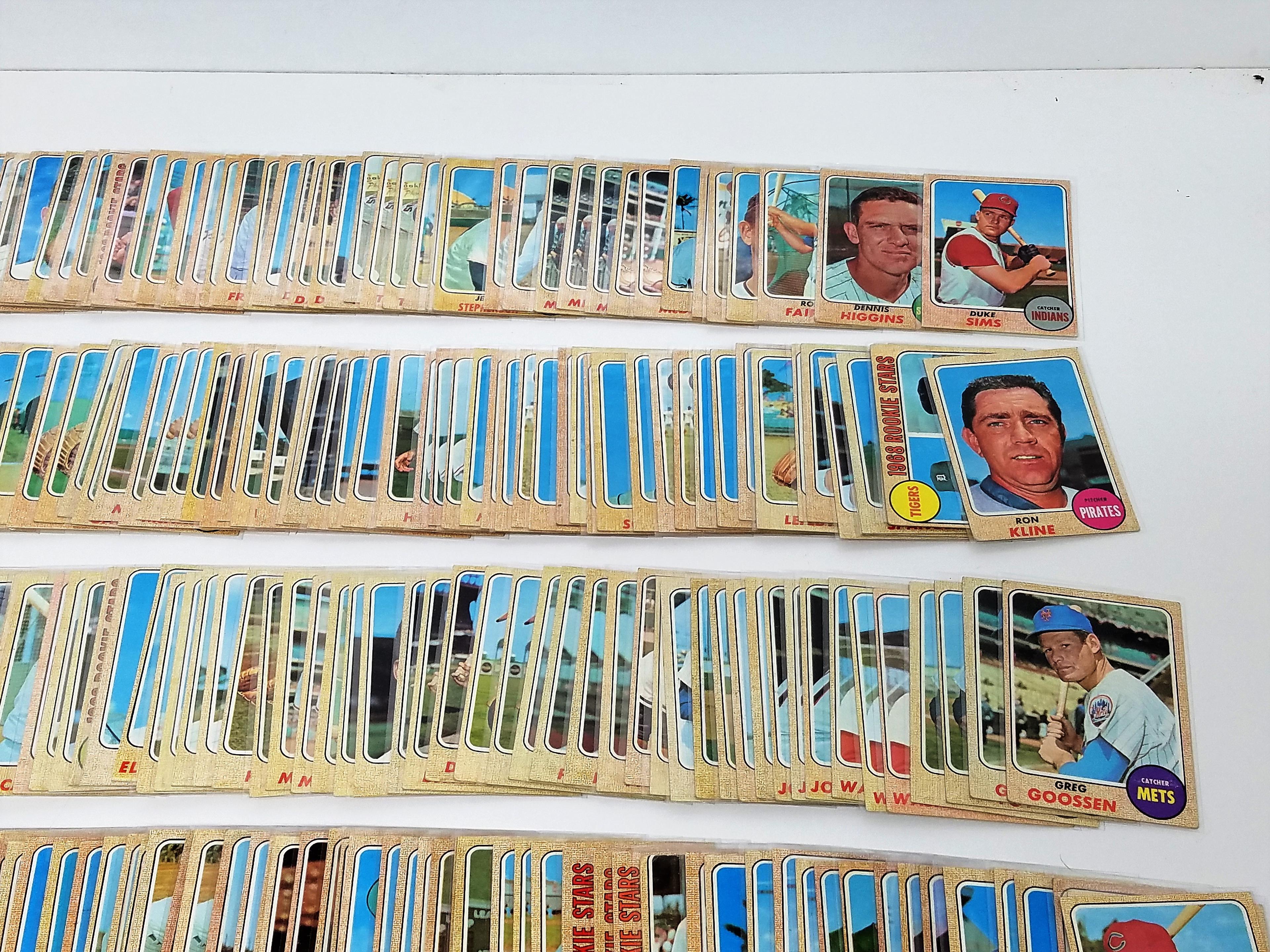 lot of (500)+- 1968 TOPPS baseball cards, some dups, range #115-598, (128 High Series cards) NM to M