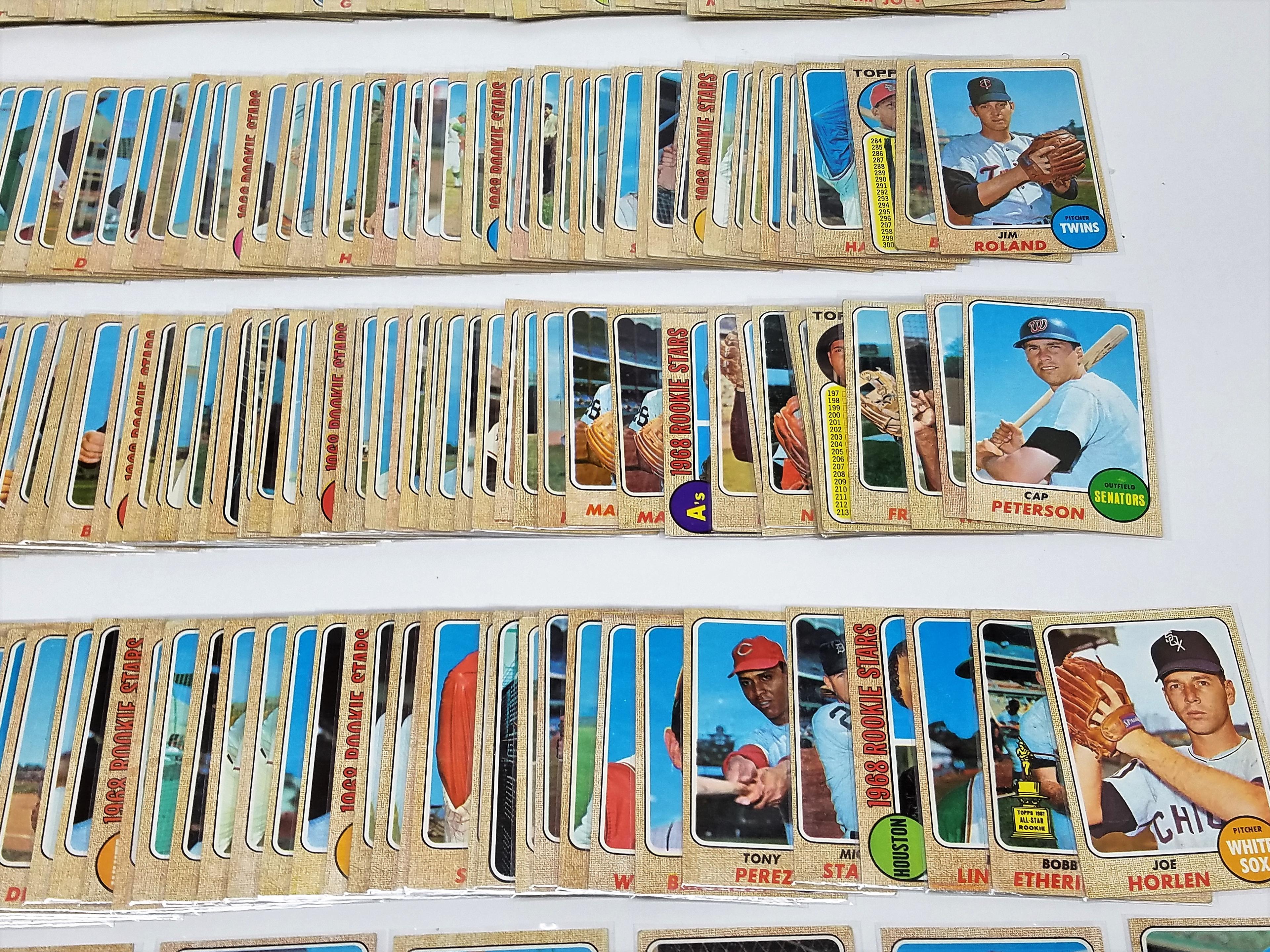 lot of (429) 1968 TOPPS Baseball card Partial Set, no dups, range #115-#598, (126 High number cards)