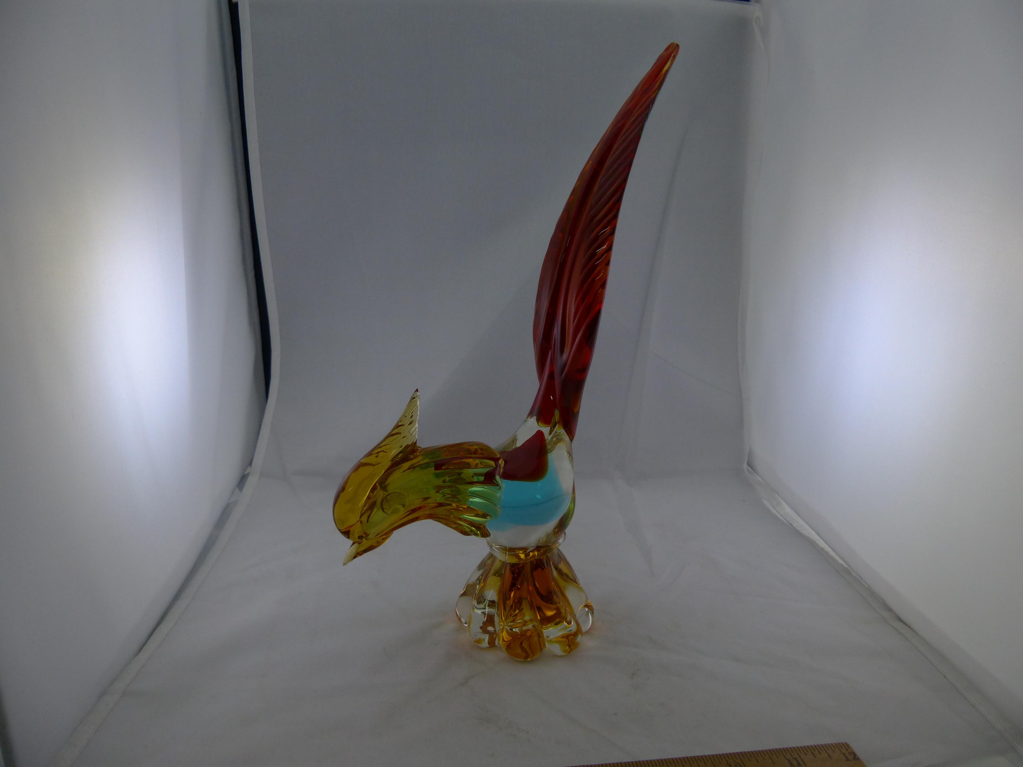 Collectable Glass Rooster Multicolor