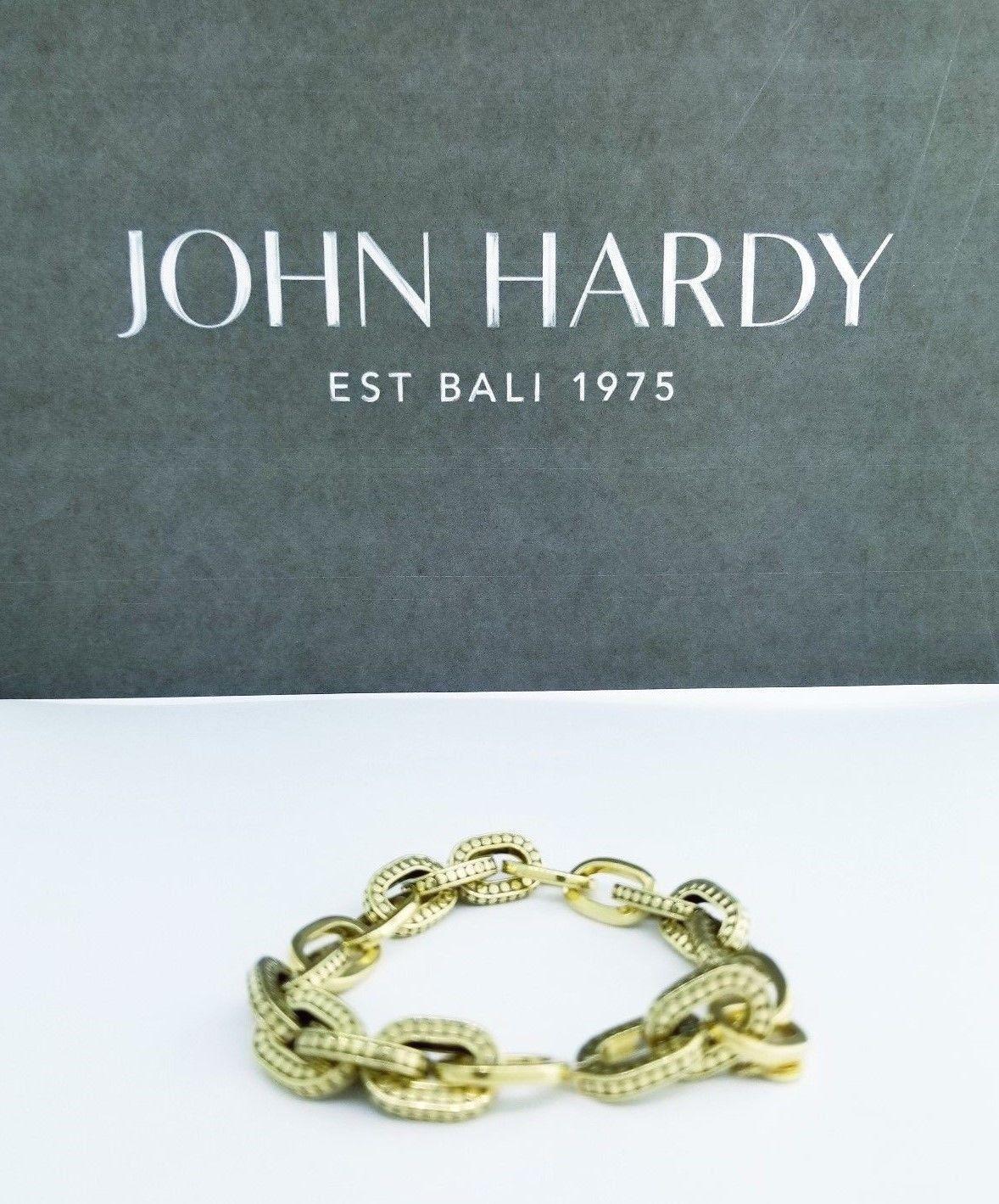 New John Hardy Dot 18K Yellow Gold Link Bracelet