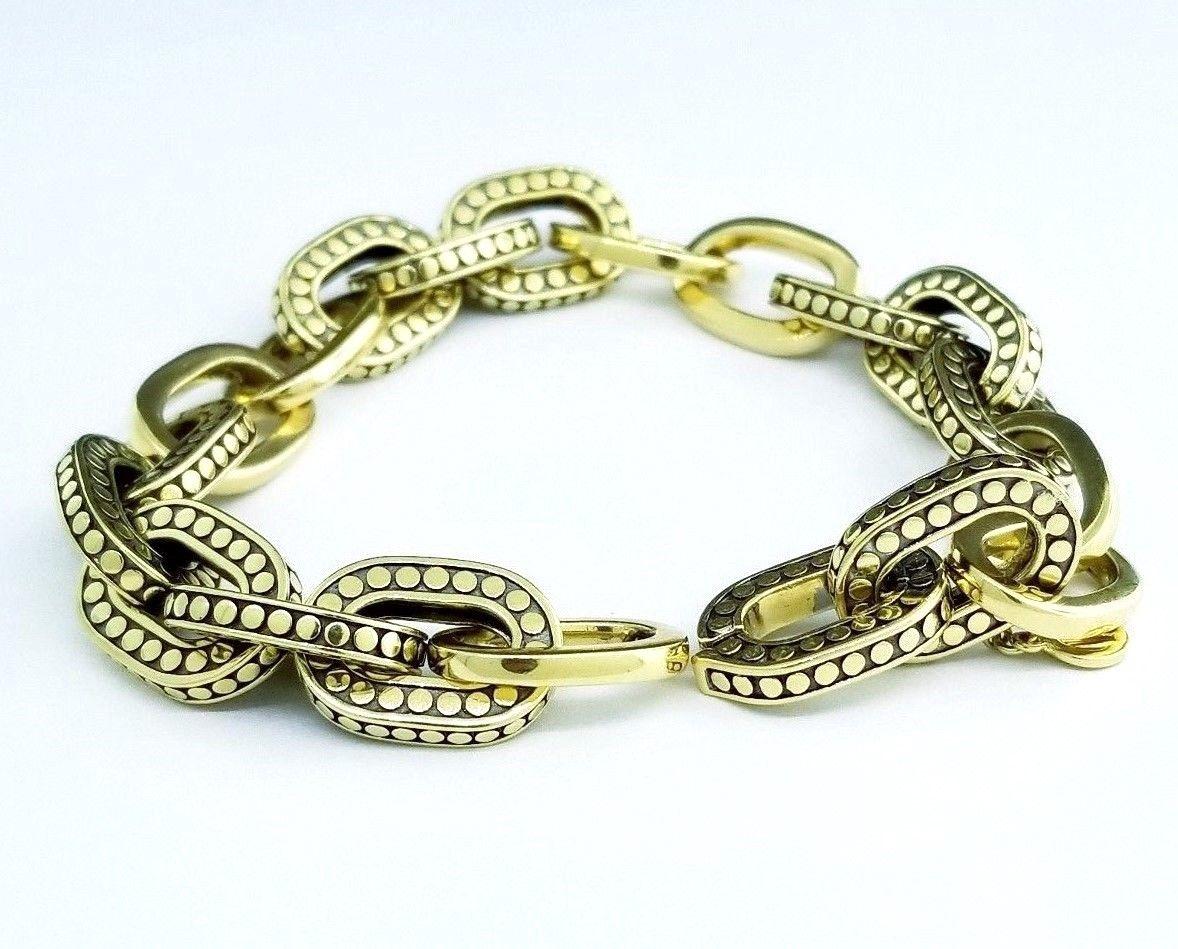 New John Hardy Dot 18K Yellow Gold Link Bracelet