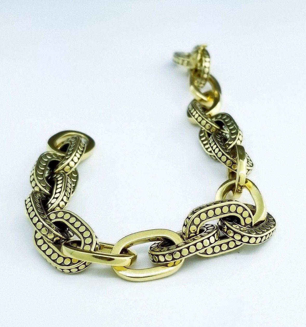 New John Hardy Dot 18K Yellow Gold Link Bracelet