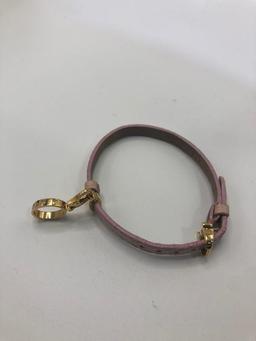 Cartier light rose alligator bracelet with gold love