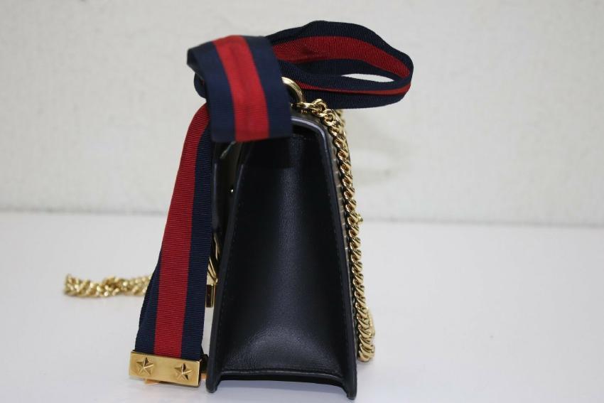 Gucci Sylvie Leather Mini Chain Bag Black - 431666