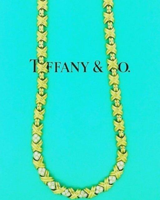 Tiffany & Co. Signature X Diamonds 18k Gold Necklace