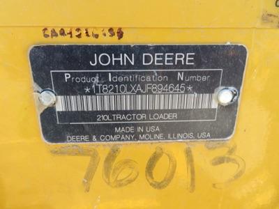 (2018) John Deere 210L, Tractor Skip Loader