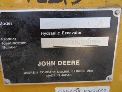 (2017) John Deere mod. 85G, Excavator, Net