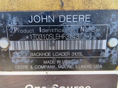(2017) John Deere mod. 310SL Backhoe Loader