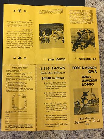 1953 6th Annual Fort Madison, Iowa Rodeo Poster, Excellent Condition