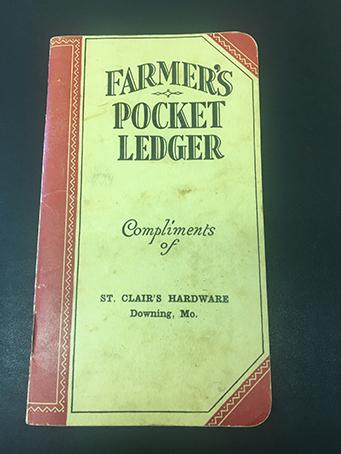 1931-33 St Clair's Hardware Downing, MO Pocket Ledger, Unused Condition