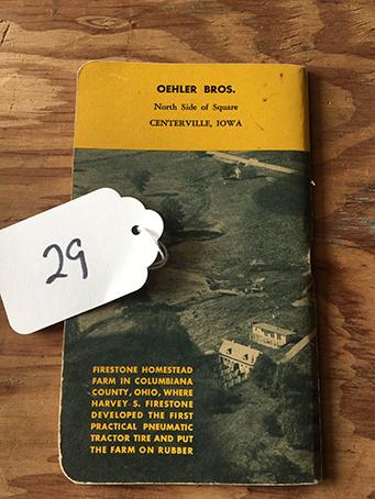 1944 Firestone Farm Guide Book Oehler Bros Centerville Iowa