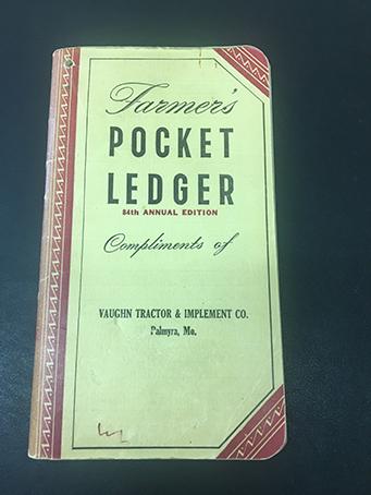 1950-51 Vaught Tractor & Implement Co, Palmyra, MO Pocket Ledger