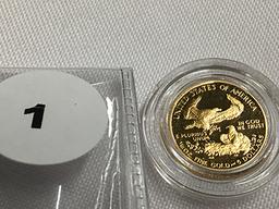 1988 1/10 oz $5 Gold Eagle Proof, Capsule (Roman Numeral)