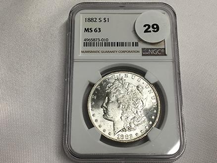 NGC Graded MS 63 1882-S Morgan Dollar