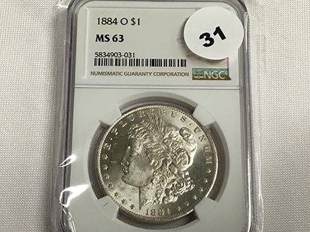 NGC Graded MS 63 1884-O Morgan Dollar