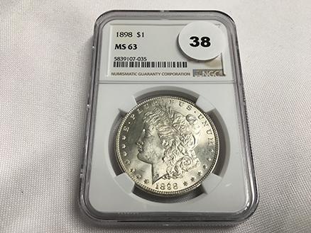 NGC Graded MS63 1898 Morgan Dollar