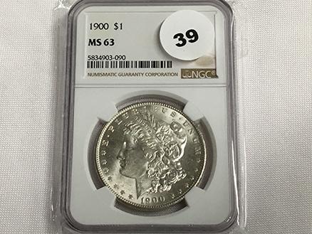 NGC Graded MS63 1900 Morgan Dollar
