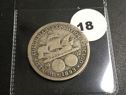 1893 Columbian expo half dollar coin