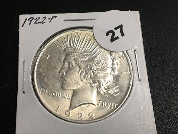 1922 Peace dollar Unc