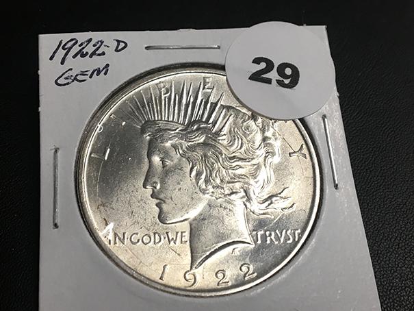 1922-D Peace dollar Gem