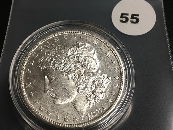 1881-S Morgan silver dollar Unc