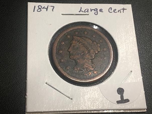 1847 Braided Hair Large Cent