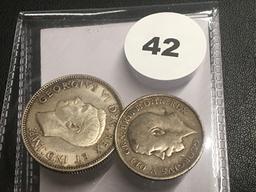 1939 Canada Quarter and 1914 Great Britain 6 Pence