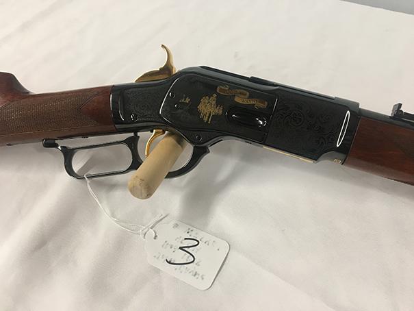 The John Wayne Tribute Rifle, #500 of 3500, Model 1873, 45 Colt, Gold Highlights S#W25461