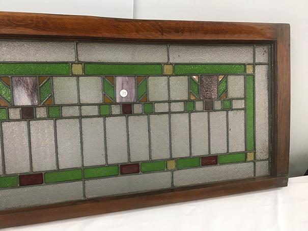 PICK UP ONLY -  48 in x 19 1/4 in Lead Glass Window, Good Condition, Needs re-caulked