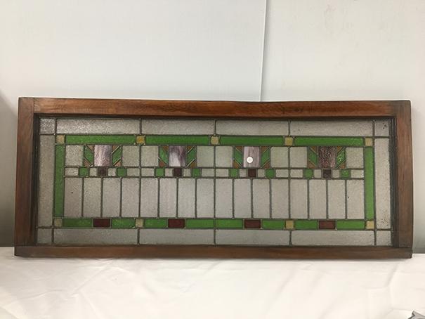 PICK UP ONLY -  48 in x 19 1/4 in Lead Glass Window, Good Condition, Needs re-caulked