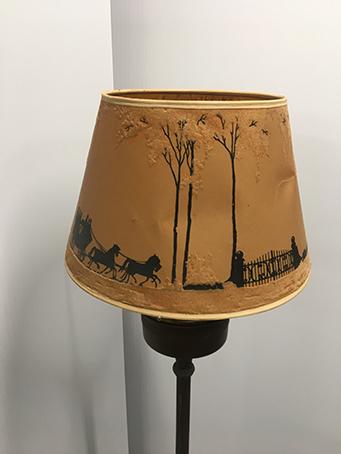 PICK UP ONLY -  Aladdin floor lamp, paper shade damaged