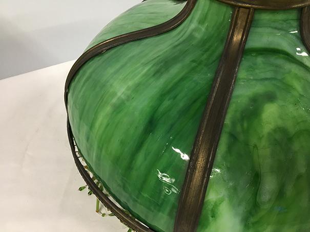 PICK UP ONLY -  23 in Slag Glass lamp shade, Good Condition