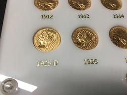 Complete Set of (Quarter Eagle) $2 1/2 Gold Indians