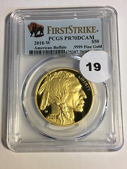 2018-W Buffalo $50 Gold First Strike PCGS PR70DCAM