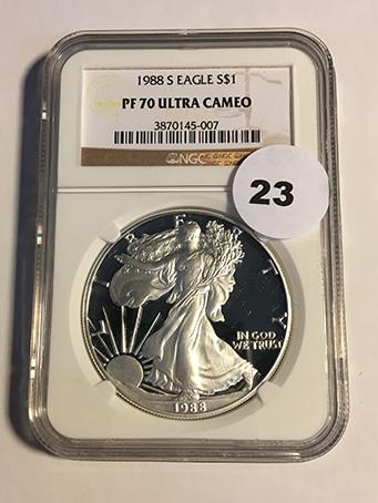 1988-S Silver Eagle NGC PF70 Ultra Cameo