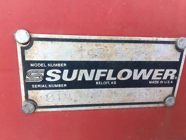 Sunflower 1434-33 Disk, hydraulic leveler