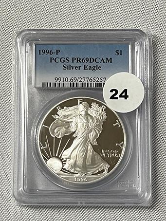 1996-P Silver Eagle PCGS PR69DCAM