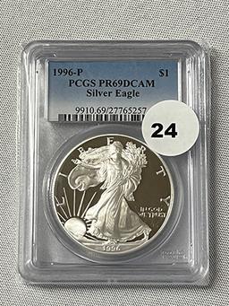 1996-P Silver Eagle PCGS PR69DCAM