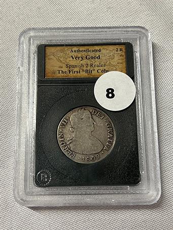 1809 Spanish 2 Reales The First "Bit" Coin Authenticated VG