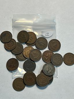 Bag of 22 Indian Cents