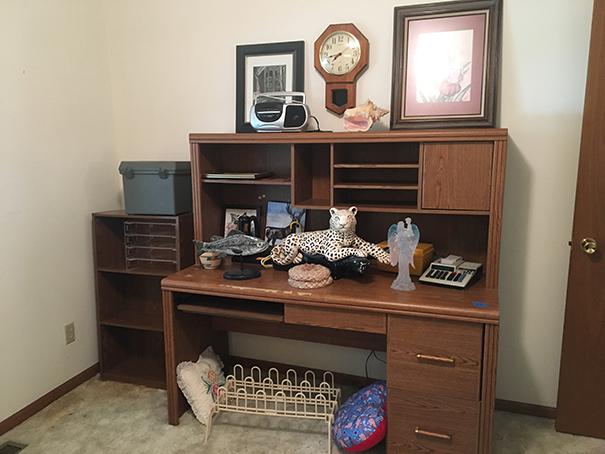 Computer desk and misc. as shown