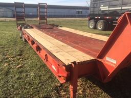 1958 Rogers 22 ft deck, 5 ft dove, low boy trailer, stand up ramps, out riggers