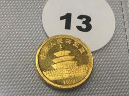 1990 5 yuan Panda Gold