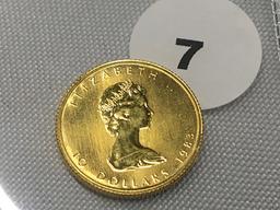 1983 1/4 oz. Gold Canadian Maple Leaf