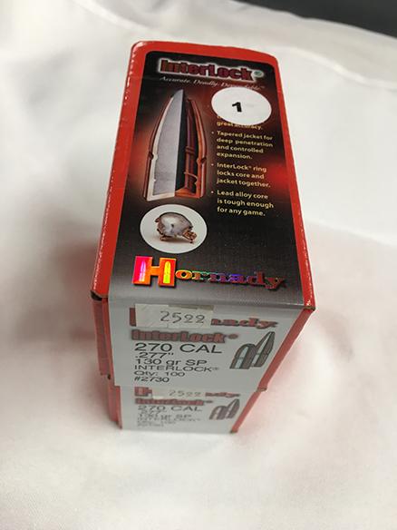 NO SHIPPING: (200) Hornady Interlock 270 Cal. .277 in., 130 gr SP