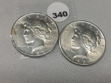 (2 X $) 1925 Peace Dollars