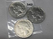 (3 X $) 1922, (2) 1923 Peace Dollars